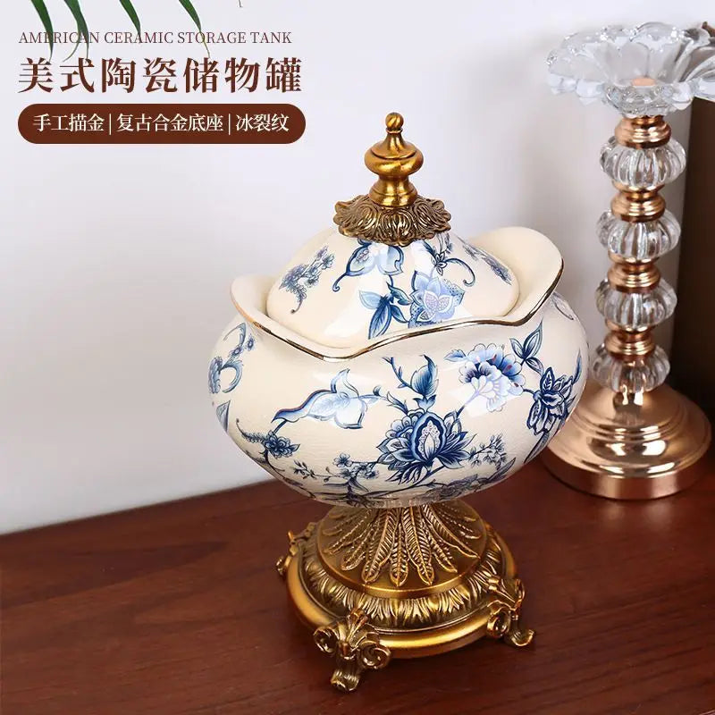 American retro ceramic storage jar crafts, general jar ornaments.
