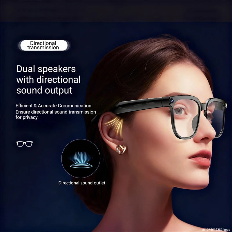 4K AI Smart Bluetooth Glasses, Chat GPT 800W pixel Shooting, Waterproof ,Camera, Photo, Video ,Voice Call Translation Smart Glasses.