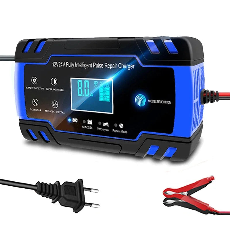 12-24V 6/8A Full Automatic Battery charger, Digital LCD Display Car Chargers Power Repair Chargers, Wet Dry Lead Acid.