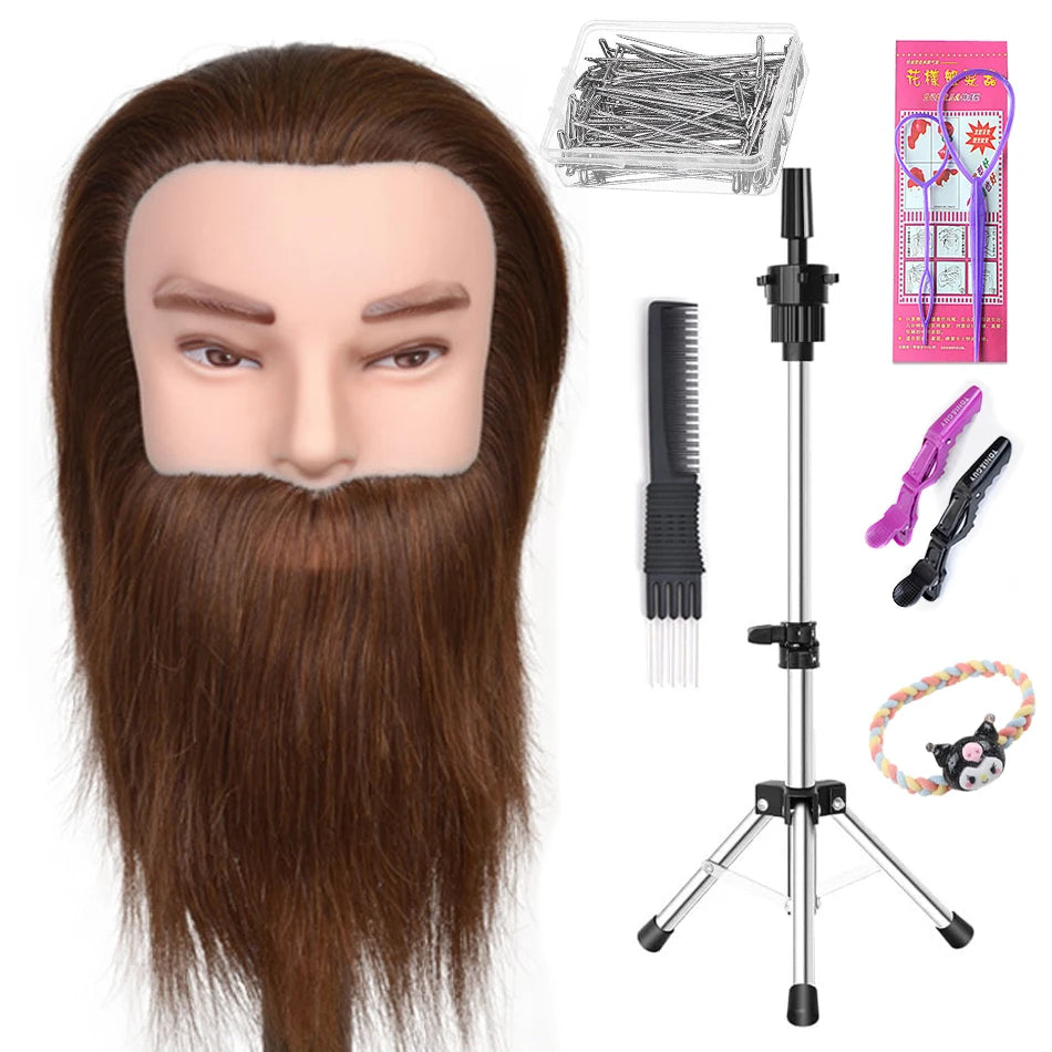 100% Real Human Hair Mannequin ,Styling Heads Cosmetology Practice Heads.