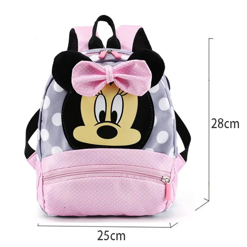Disney Cartoon Backpack For Baby Boys Girls, Minnie Mickey Mouse Children Schoolbag.