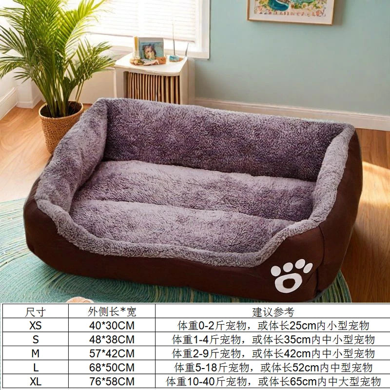 Large Pet House Dog Bed, Cat Mat, Long Plush Deep Sleeping Warm Soft Small Dog Cushion.