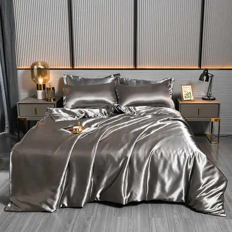 Luxury 100% Silk Bedding  with Duvet Cover4pcs Bed Cover