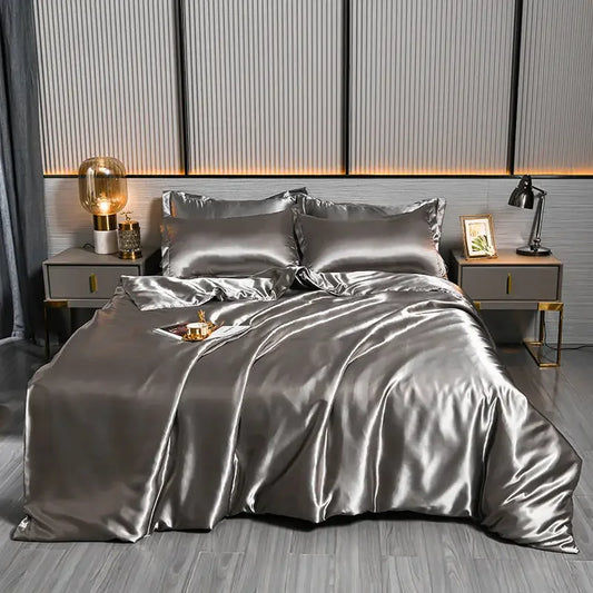 Luxury 100% Silk Bedding  with Duvet Cover4pcs Bed Cover