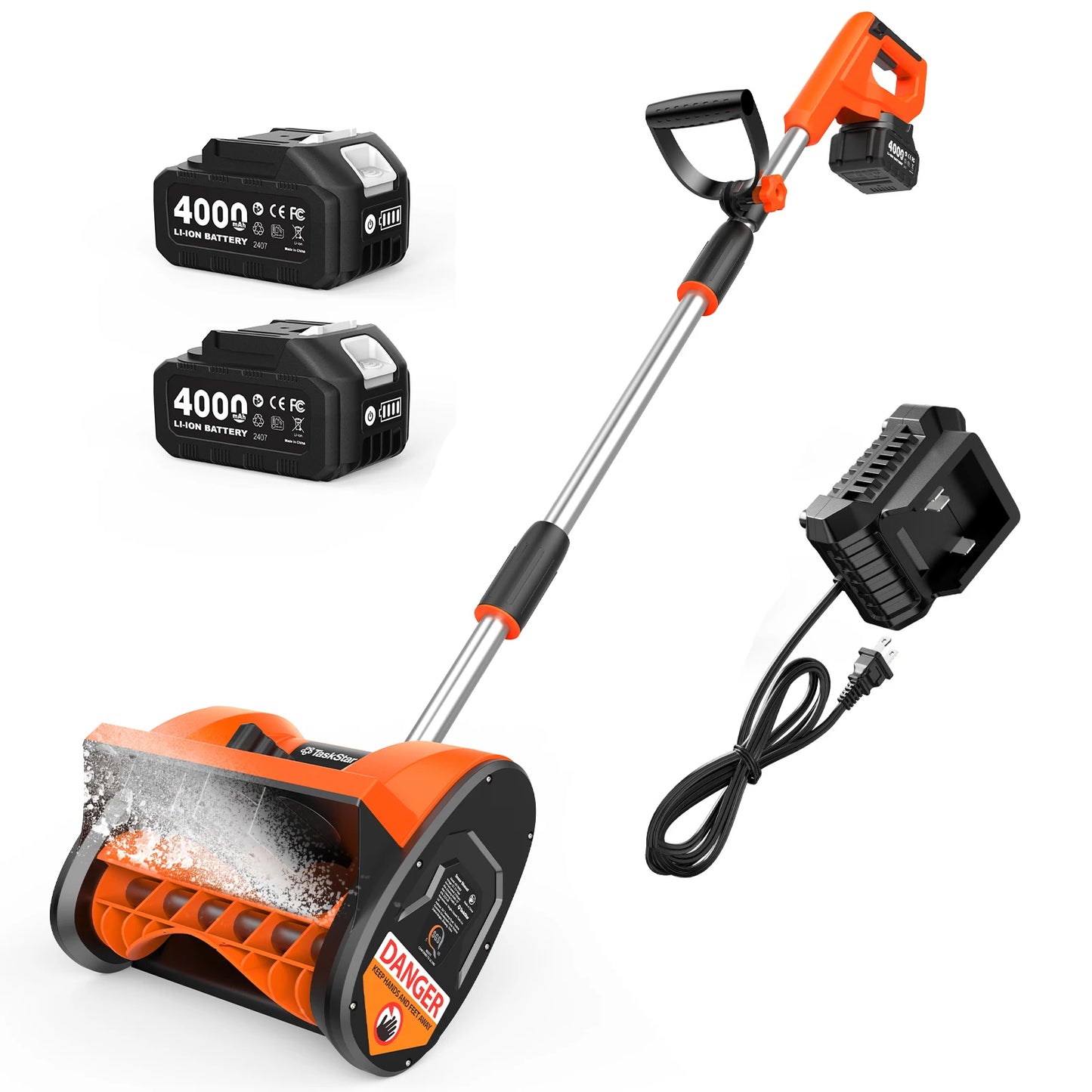 8000mAh Battery Powered 12x6-inch Electric Snow Shovel ,16.5ft Distance.