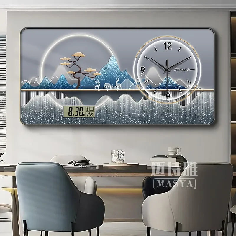 Digital Luxury Large Wall Clock, silent Timepiece,  Living Room Decorations!!