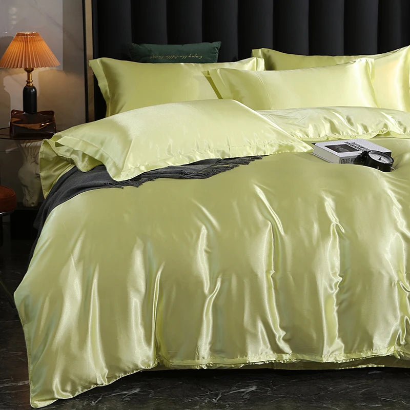 Luxury Satin  Bedding  With Fitted Sheet, Duvet Cover ,High End Bedding Sets