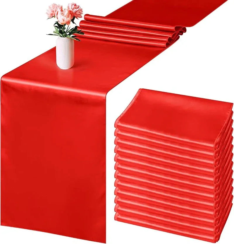 2-10PCS Satin Table Runner 30x275cm For Wedding, Party Events, Decoration, Birthday Parties ,Banquets, Decor, Graduations ,Engagements.