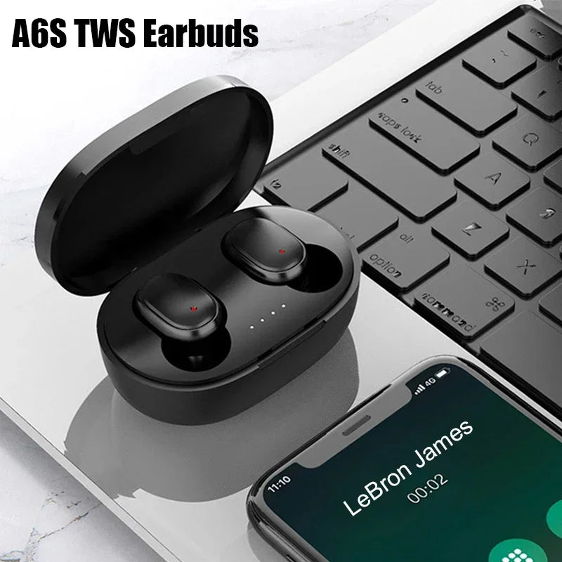 Original A6S TWS Wireless Bluetooth Headset, with Mic, Air Pro Earbuds, for Xiaomi Noise Cancelling Bluetooth Headphones.