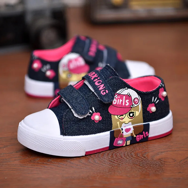 Children Canvas Shoes Soft Bottom Fashion Kids Casual Sports Shoe Non-slip.