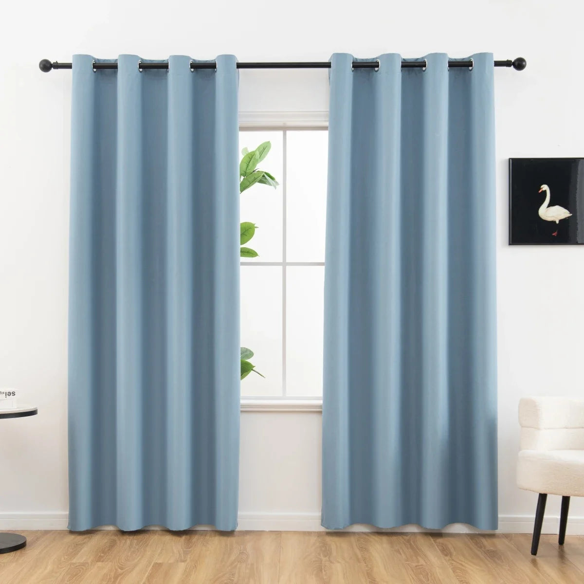 2pcs Modern Blackout Curtains - UV Protection, Heat-Resistant, Light-Blocking Drapes.