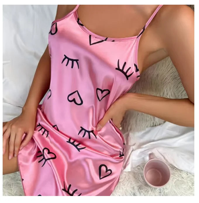 Women Nightwear Clothes Sexy Black Nightdress For Woman