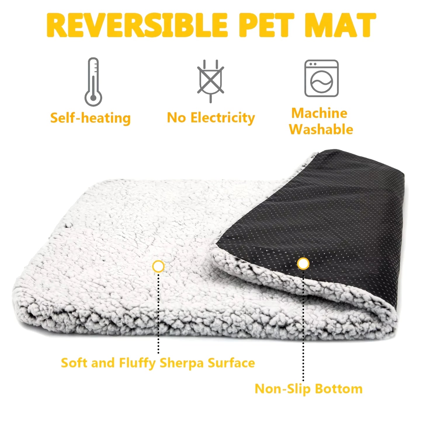 Self-Heating Pet Pads, Blanket, Puppy Pad Warm Cushion Mat for Cats Dogs Washable.