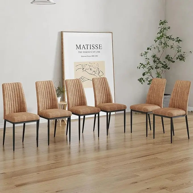 Modern Dining Chairs Set for 6, Kitchen Dining Room Chair PU Leather Upholstered.