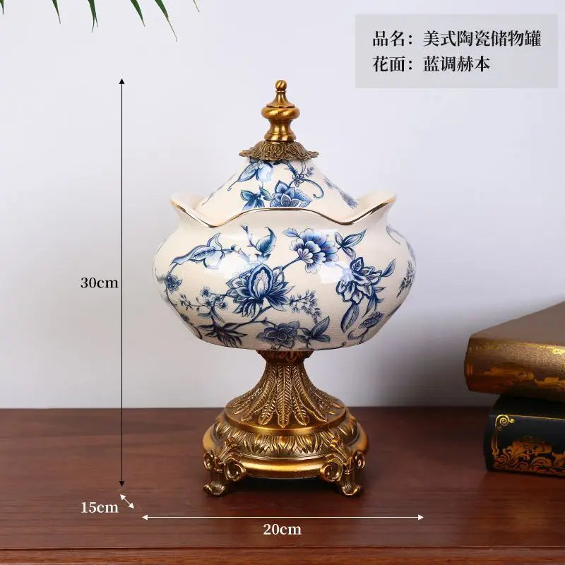 American retro ceramic storage jar crafts, general jar ornaments.