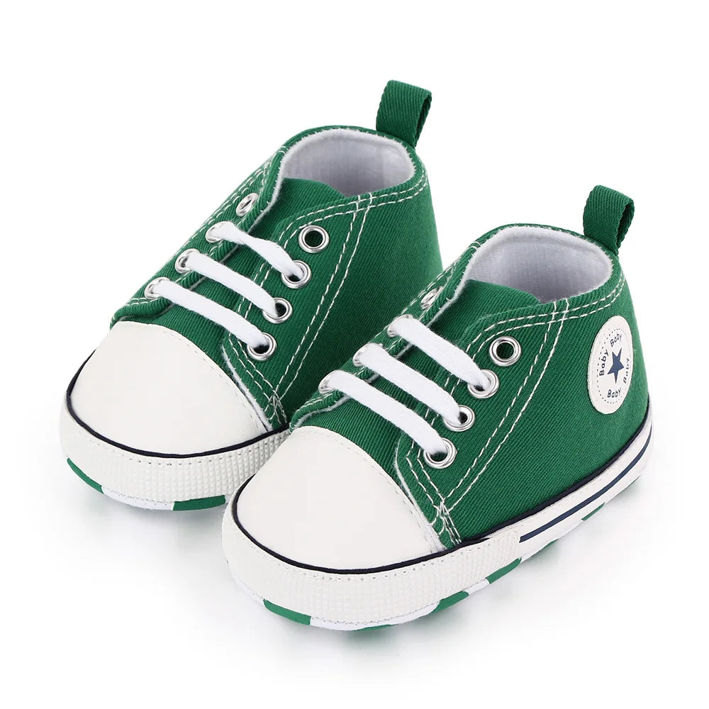 New Baby Shoes Boys Girls Classic Canvas Casual Sneakers, Spring Newborn First Walker Toddler, Non-Slip Walking Shoes.