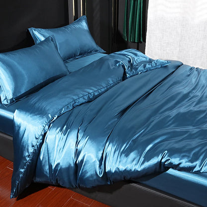 Luxury Satin  Bedding  With Fitted Sheet, Duvet Cover ,High End Bedding Sets