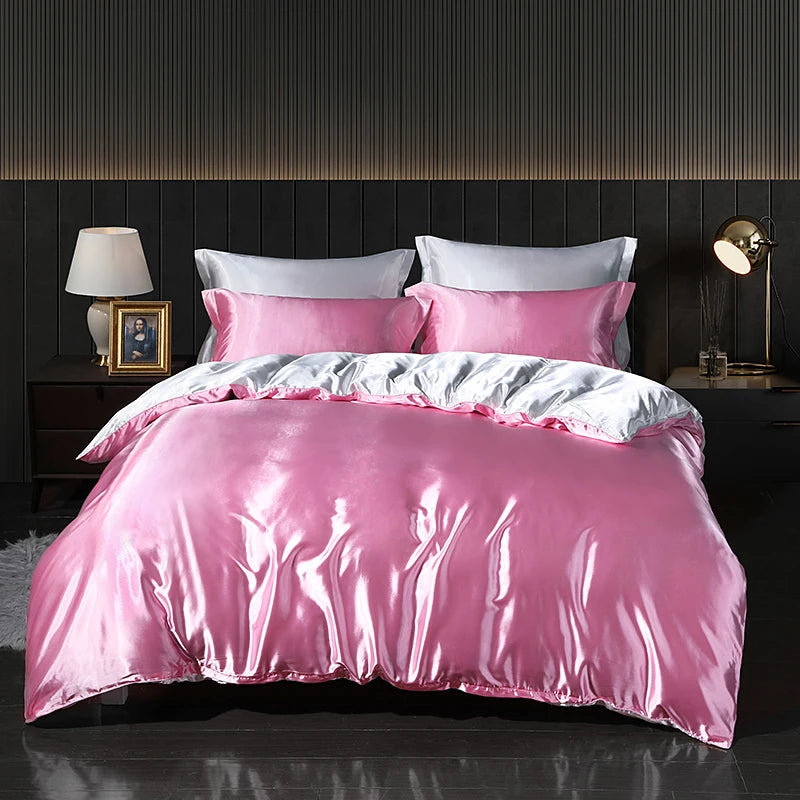Luxury Satin  Bedding  With Fitted Sheet, Duvet Cover ,High End Bedding Sets