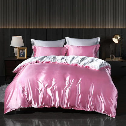 Luxury Satin  Bedding  With Fitted Sheet, Duvet Cover ,High End Bedding Sets