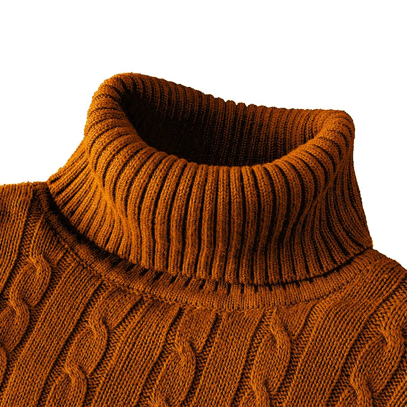 New Turtleneck Sweater Casual Men's Rollneck Knitted Sweater.