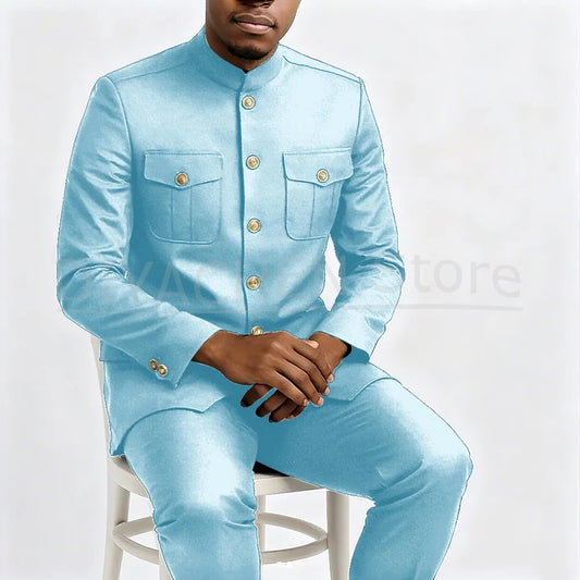 Chic Men Two Pockets, Single-breasted Formal Intelligent Casual Made-to-measure.