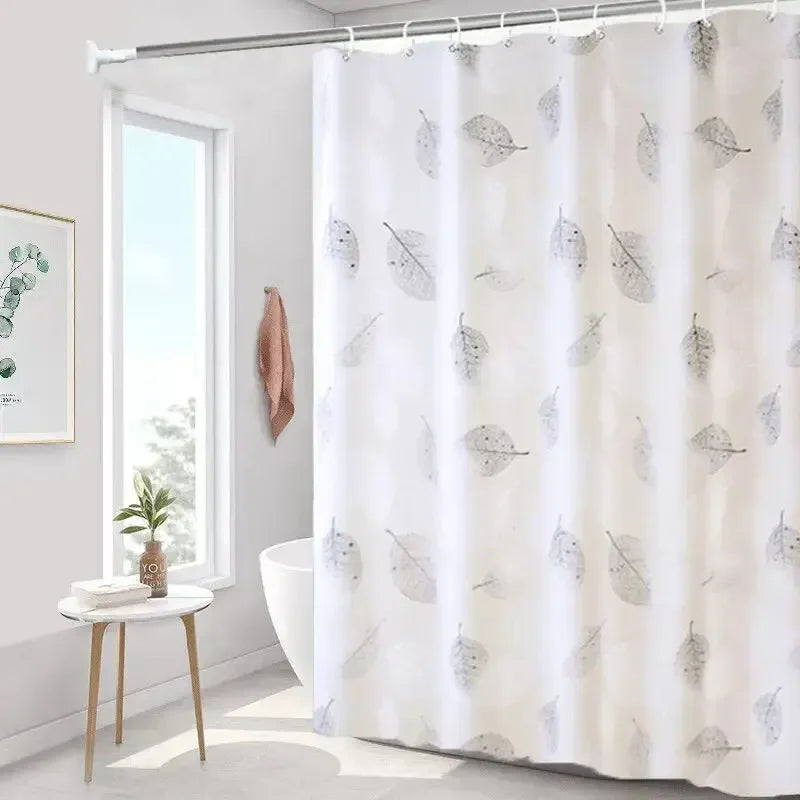 Bathroom Shower Curtains Waterproof Bath Curtain With Hooks.