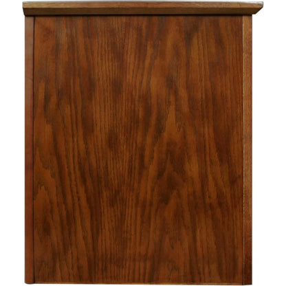 Solid Wood Mission Oak TV Stand for 65-Inch TVs Console with Storage Shelves