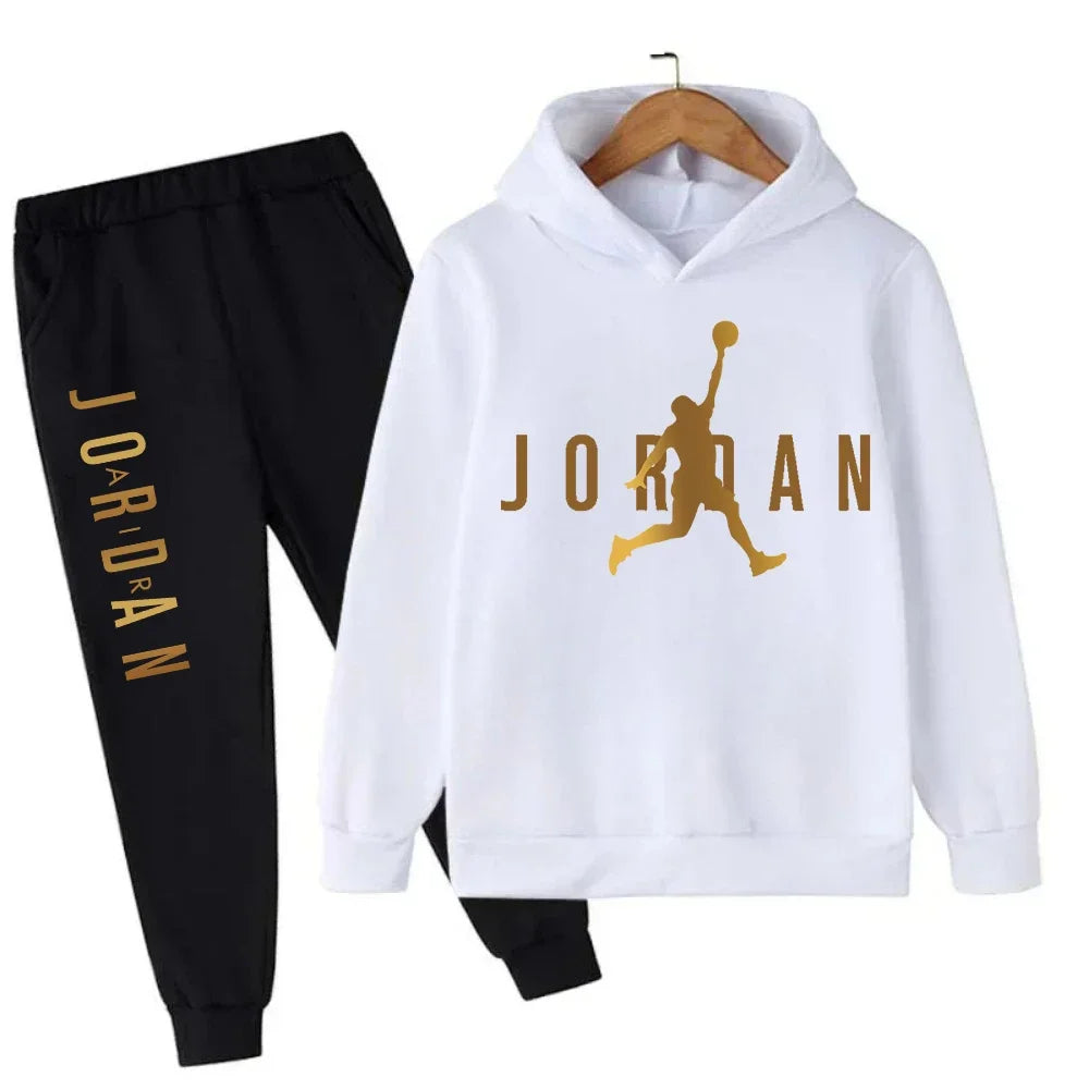 Warm Slam Dunk Master Pattern Printed Children Set, Hoodie+Pant Suit 2pcs Set.