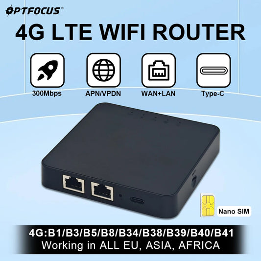 OPTFOCUS 4G WIFI LTE Router 300Mbps Wireless Sim card Router.