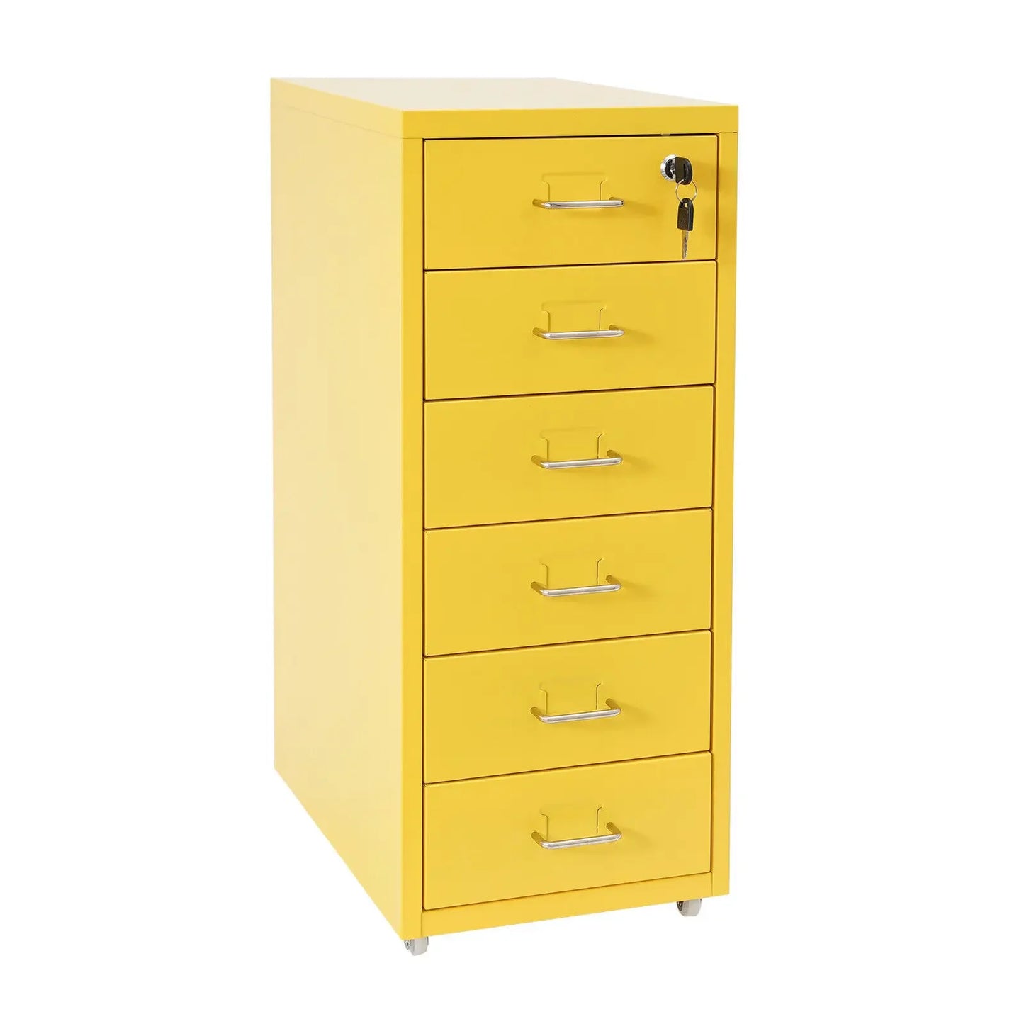 Vertical File Cabinet with Lock 6-Drawer Metal Rolling Storage Cabinet Mobile Organizer.