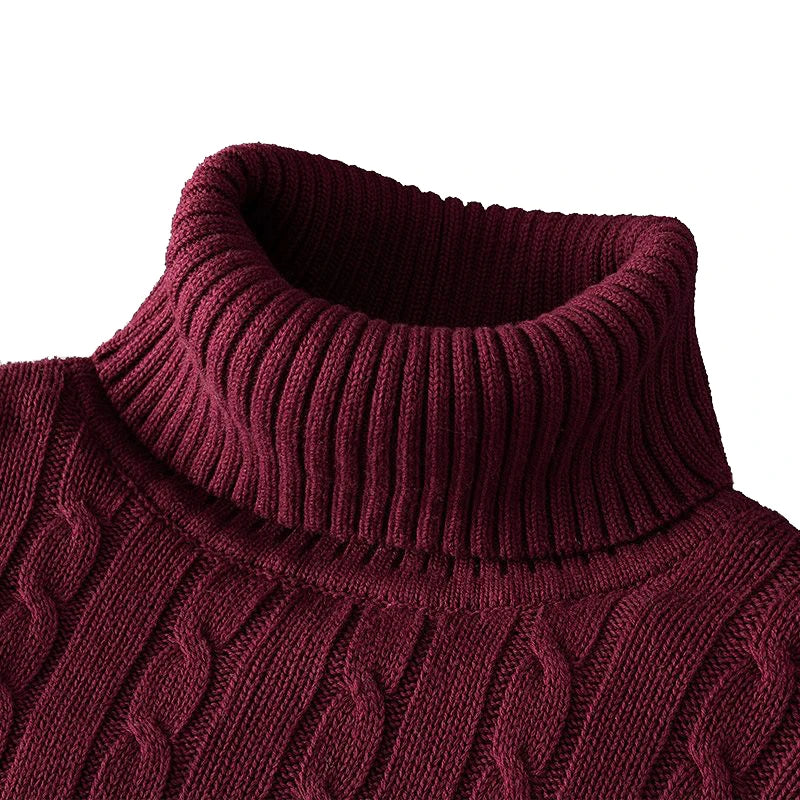 New Turtleneck Sweater Casual Men's Rollneck Knitted Sweater.