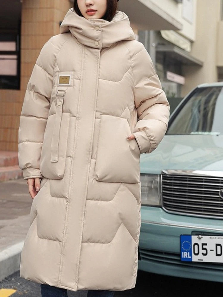 Long Winter  Coat Women Cotton Warm Hooded Puffer Jacket