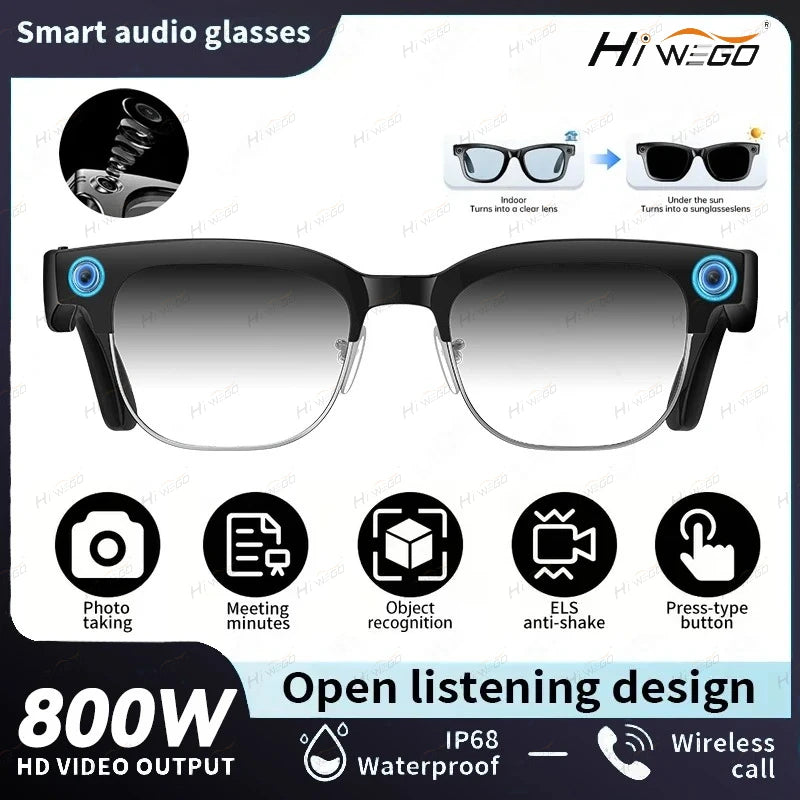 New1080P Anti-shake, Video Recording, 800W HD Smart Glasses,100+Language Translation, WIFI Transmission Call, AI Chat Glasses.