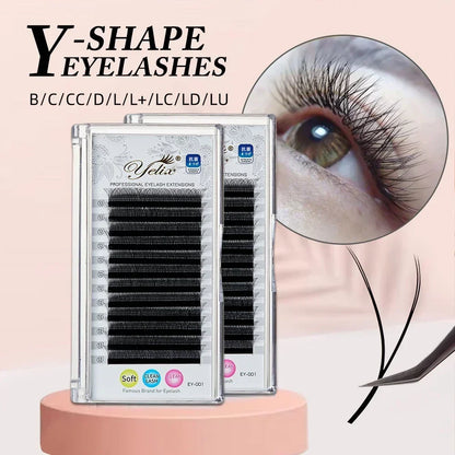 Y Eyelashes Extension 7-17mm Soft Brazilian  Extension Supplies