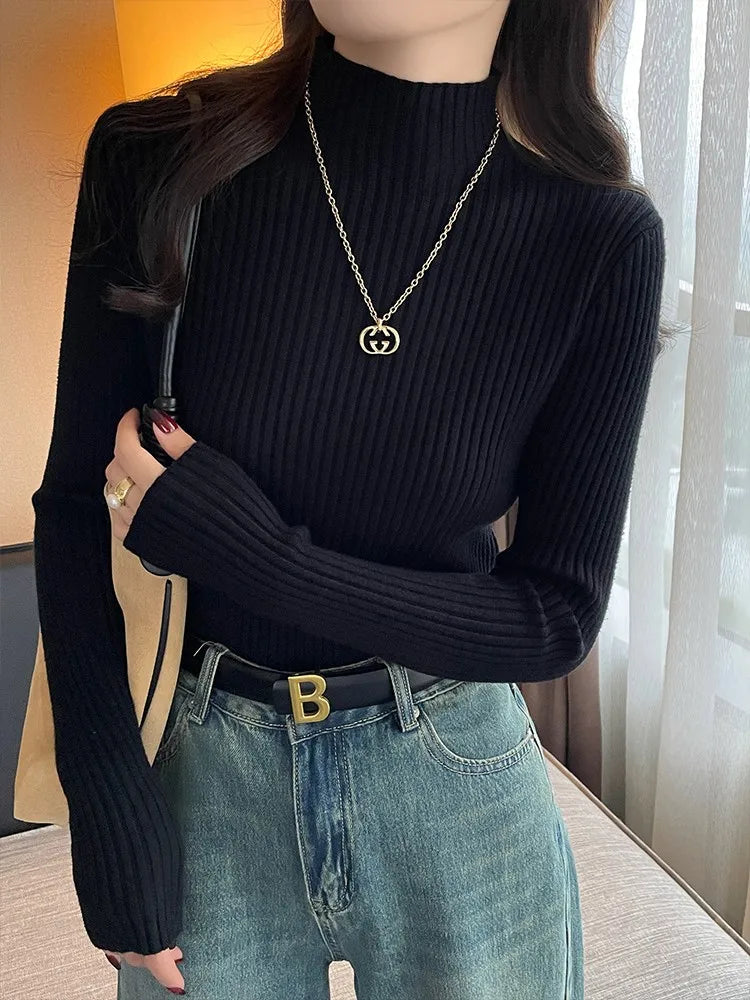 Autumn Winter 2025 Women Long Sleeve Turtleneck Sweater.