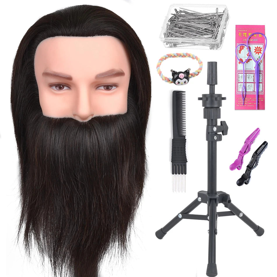 100% Real Human Hair Mannequin ,Styling Heads Cosmetology Practice Heads.