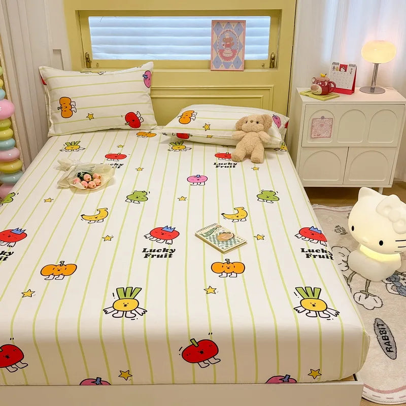 2025 New 100% Cotton Bed Sheet Flower Series Double , King Sheets For Girls, Boys, Single, Queen King Size