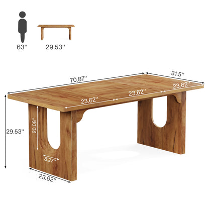 Modern Dining Table for 6 to 8 People, 71" Large Kitchen Dining Table.