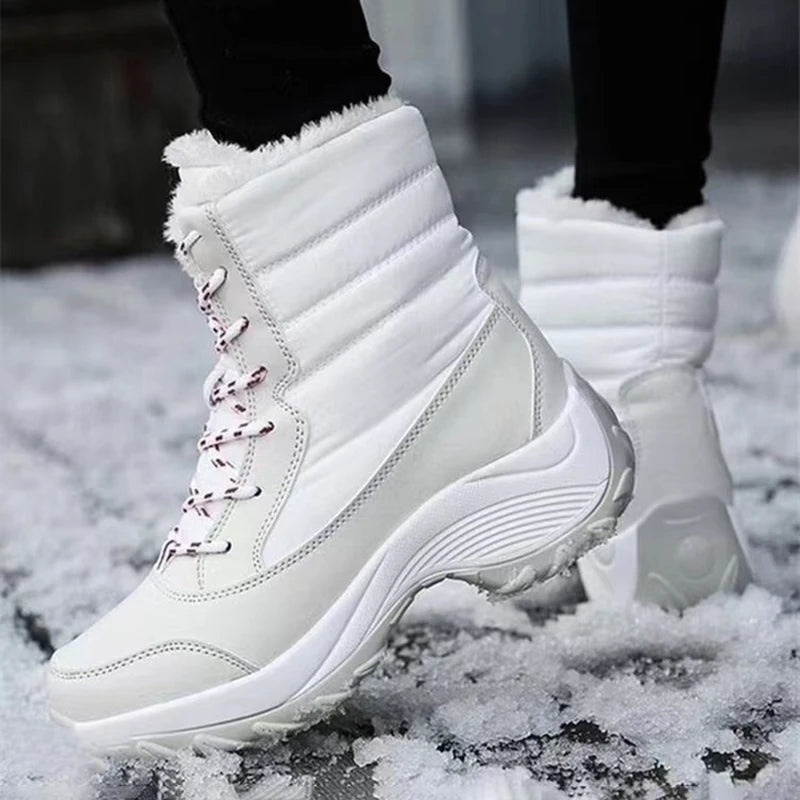 Women Boots Waterproof Winter 2024 Platform Ankle Boots. Keep Warm Snow Shoes Plush Outdoor Short Boots.