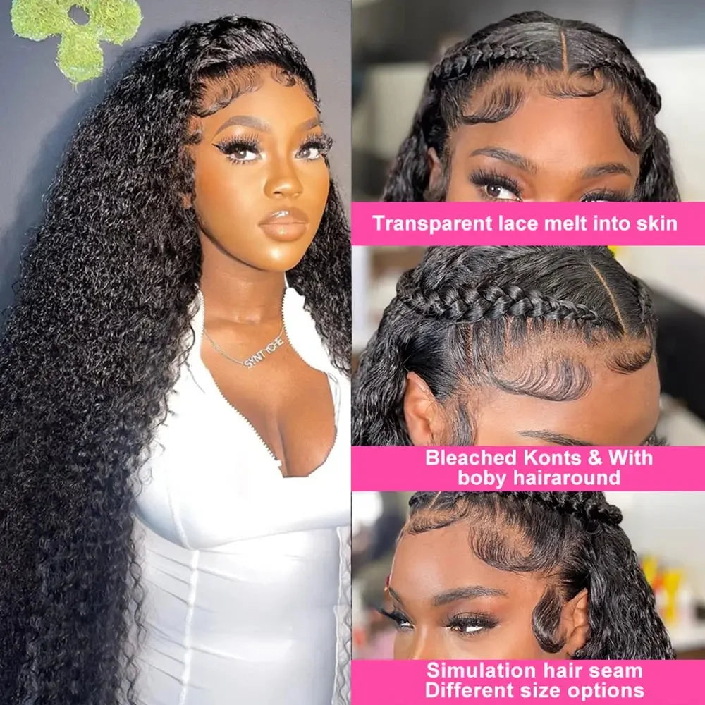 30 40 44 Inch Deep Wave 13x4 13x6 Lace Frontal Wigs, Human Hair 360 Full Lace Front Wig, Curly Human Hair.