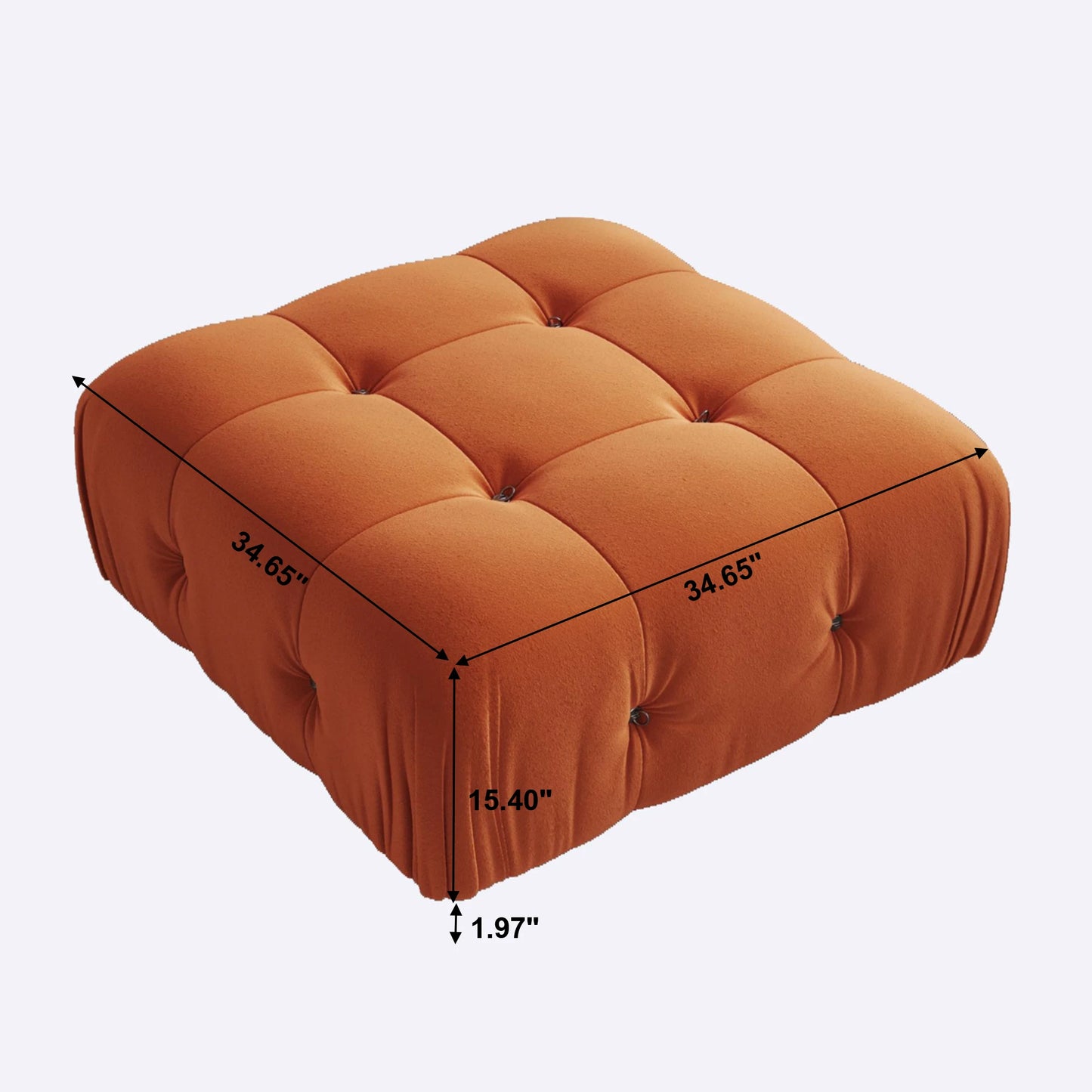 138" Modular Sectional Couch Modern U-Shaped Velvet Sofas for Living Room, Deep 4-Seat Sofas with 2 Ottomans.