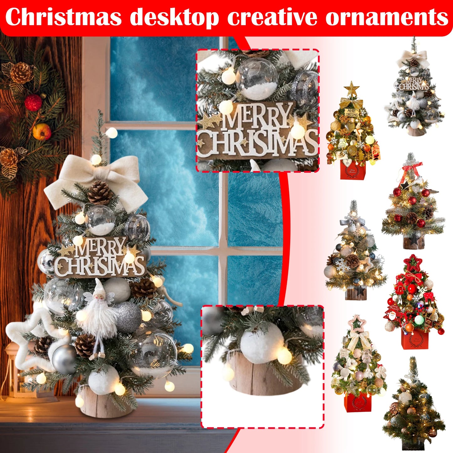 Mini Beautiful Christmas Tree  Desktop Dining Table  Restuarant