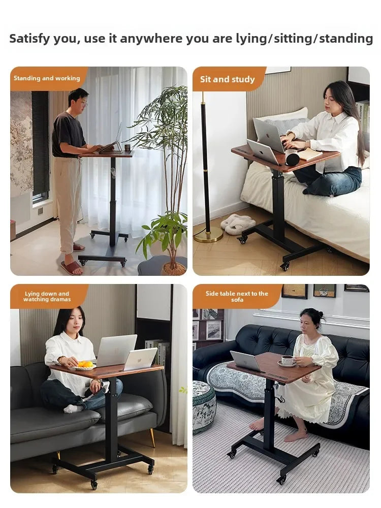 Height Adjustable Computer Desk, Mobile Small  for Live Streaming, Home Study, Office.