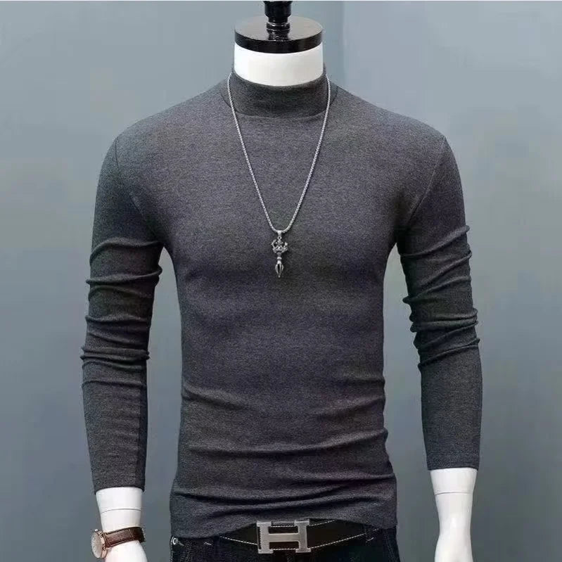 Thermal Underwear Shirt Men V Neck Fleece Sport Tops Long-Sleeved 5XL