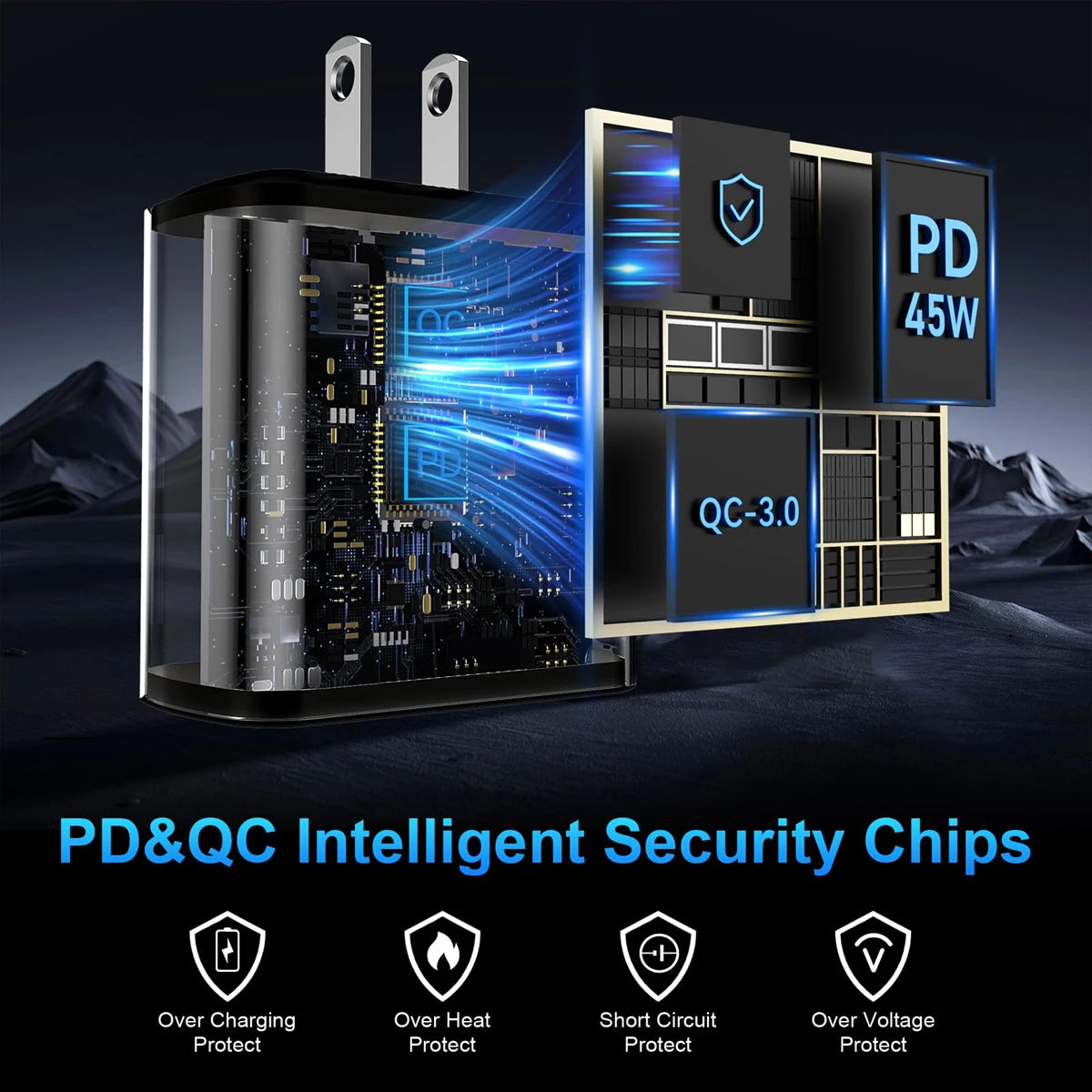 45W Super Fast Charging For Samsung Galaxy, S25 S24 S23 S22 Ultra S21, Plus Note 20, USB C Data Cable Portable Fast Charger Adapter.