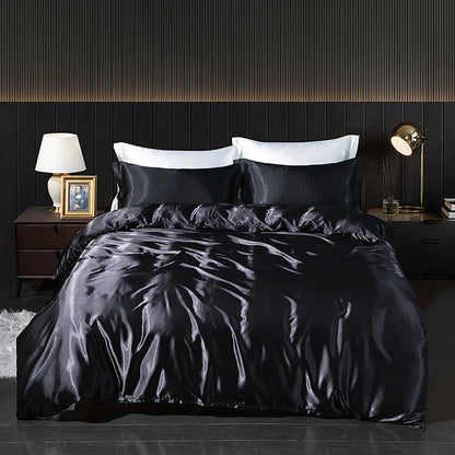 Luxury Satin  Bedding  With Fitted Sheet, Duvet Cover ,High End Bedding Sets