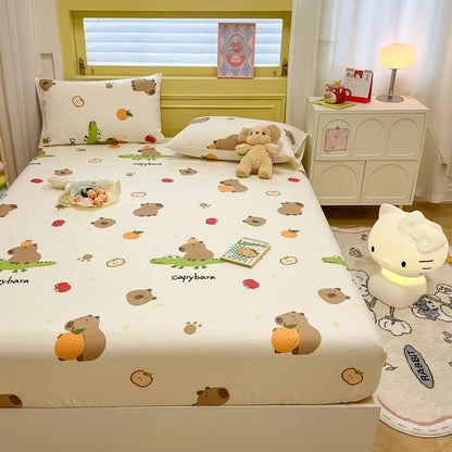 2025 New 100% Cotton Bed Sheet Flower Series Double , King Sheets For Girls, Boys, Single, Queen King Size