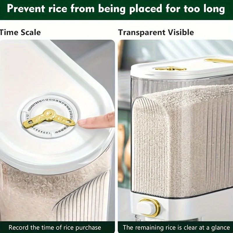 5kg/10kg Rice Dispenser Large Storage Container with Measuring Cup