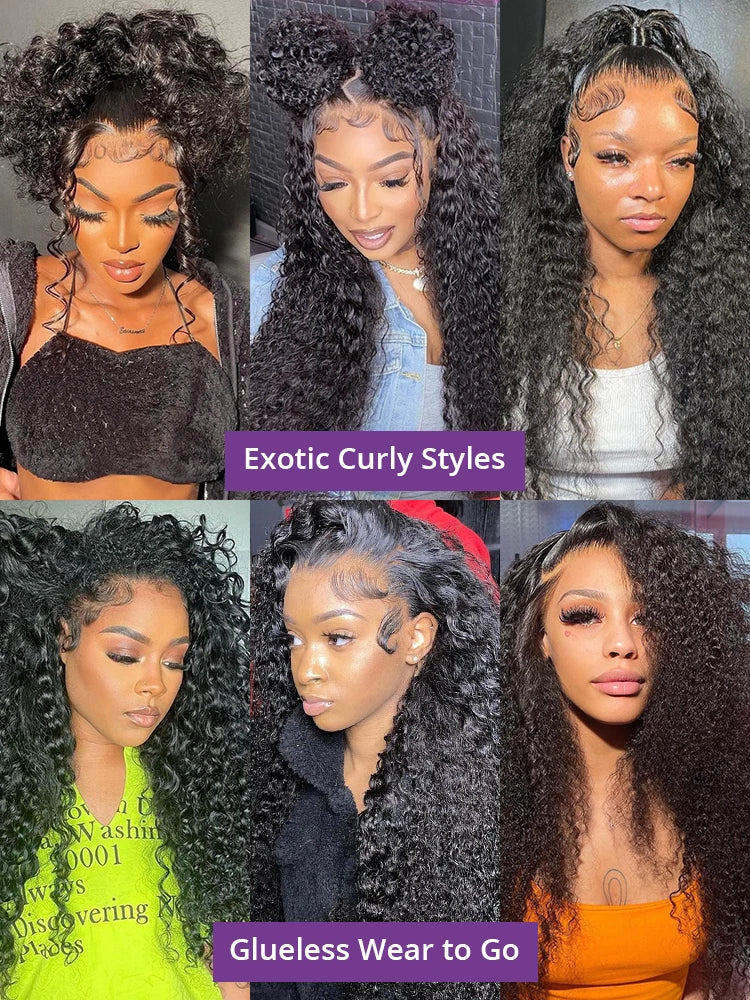 30 40 44 Inch Deep Wave 13x4 13x6 Lace Frontal Wigs, Human Hair 360 Full Lace Front Wig, Curly Human Hair.