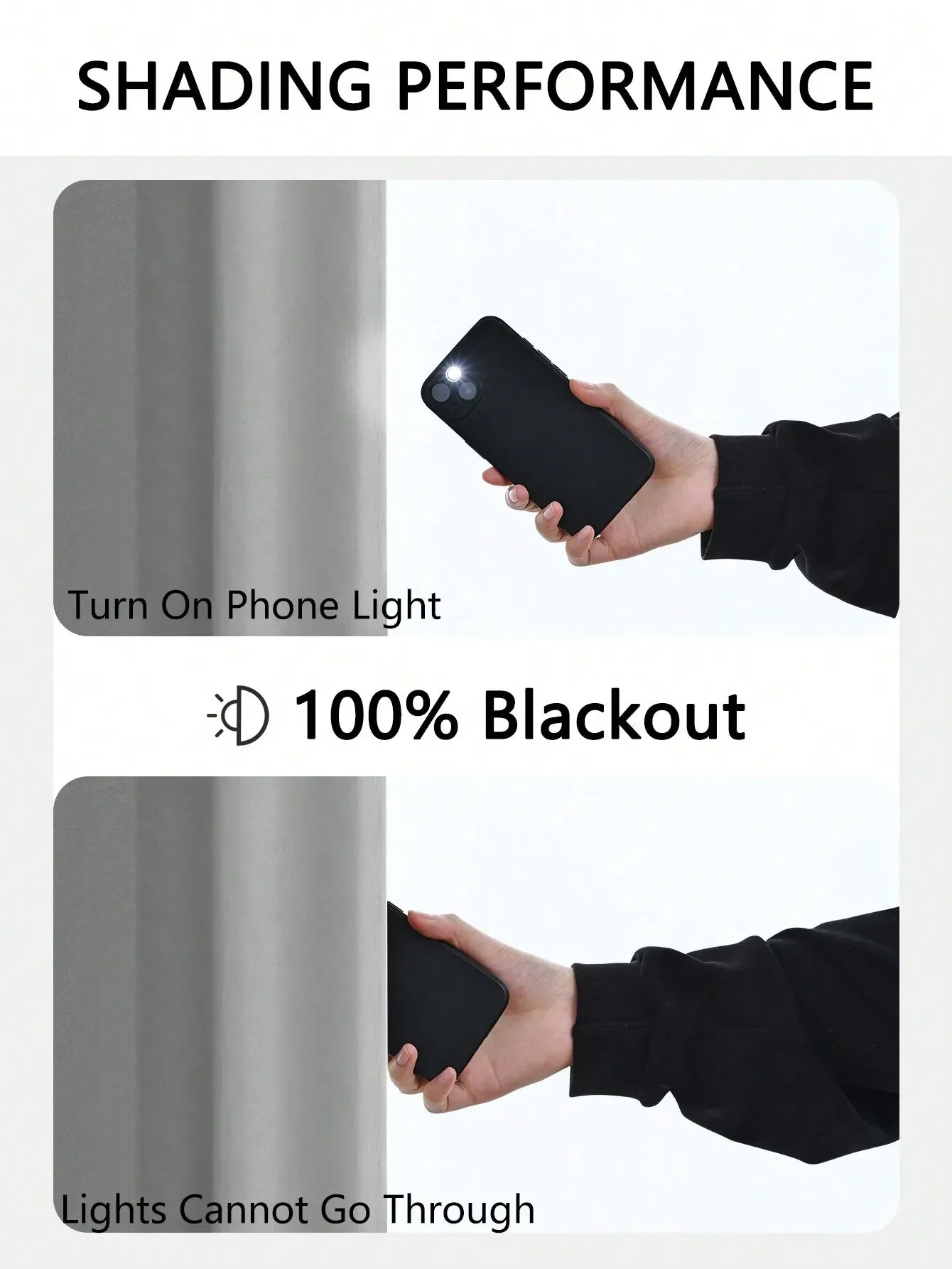 1panel Solid 100% Blackout Curtains with Grommets, Total Privacy Drapes for Bedroom, Living Room, Home Decor.